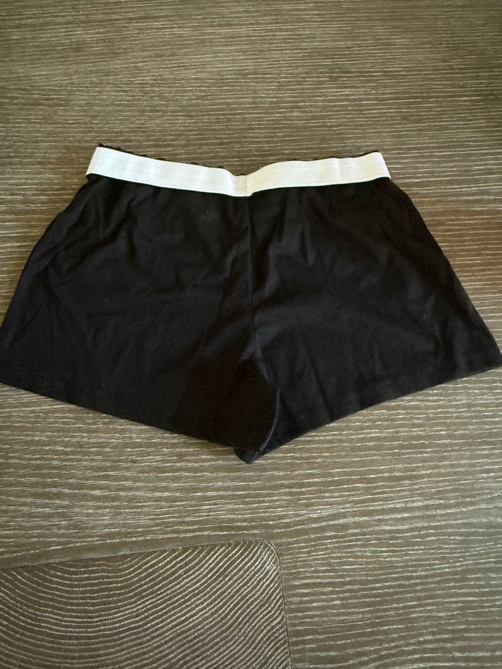 NWT Size Large 10/12  black shorts  with white Waistband shrink resistant